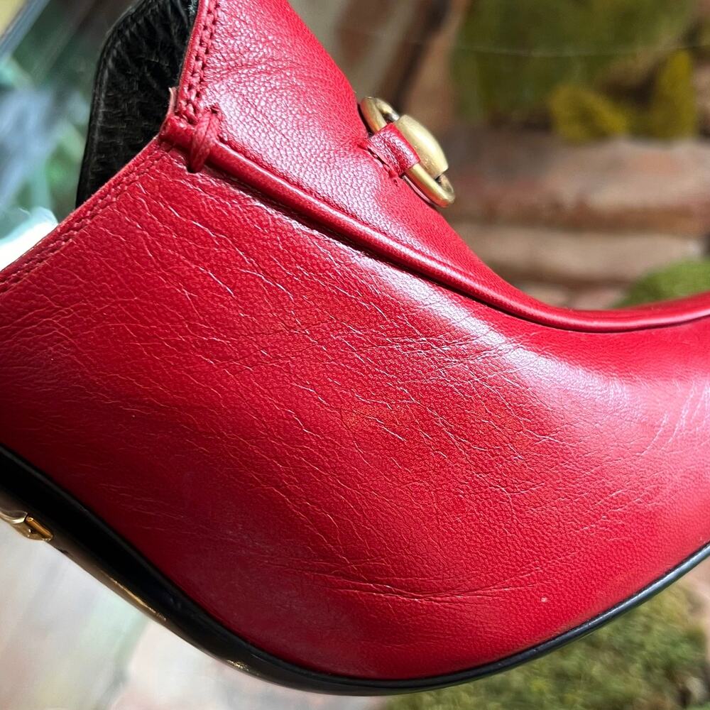 GUCCI Red Leather Horsebit Princetown Heeled Mules SZ 41 (US 11) - Picture 8 of 10